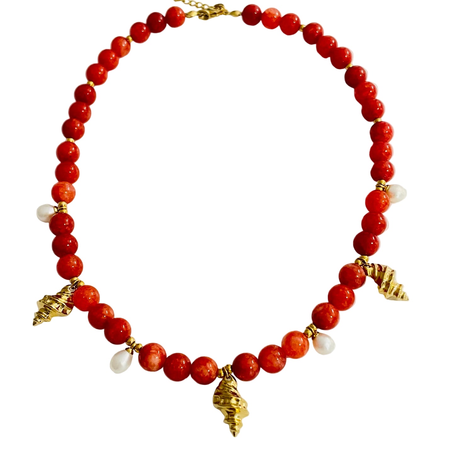 Collar coral piedra natural