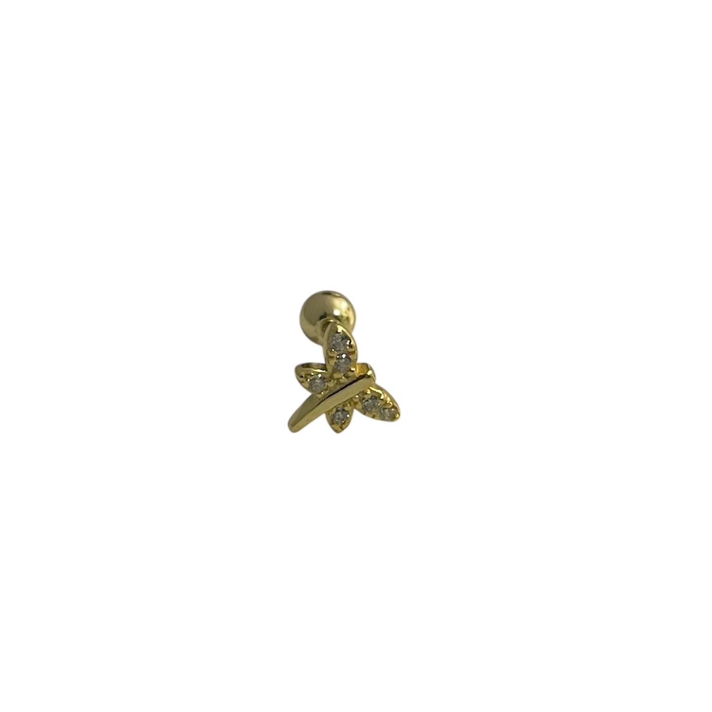 Piercing Libélula Plata de Ley 925 Baño en Oro