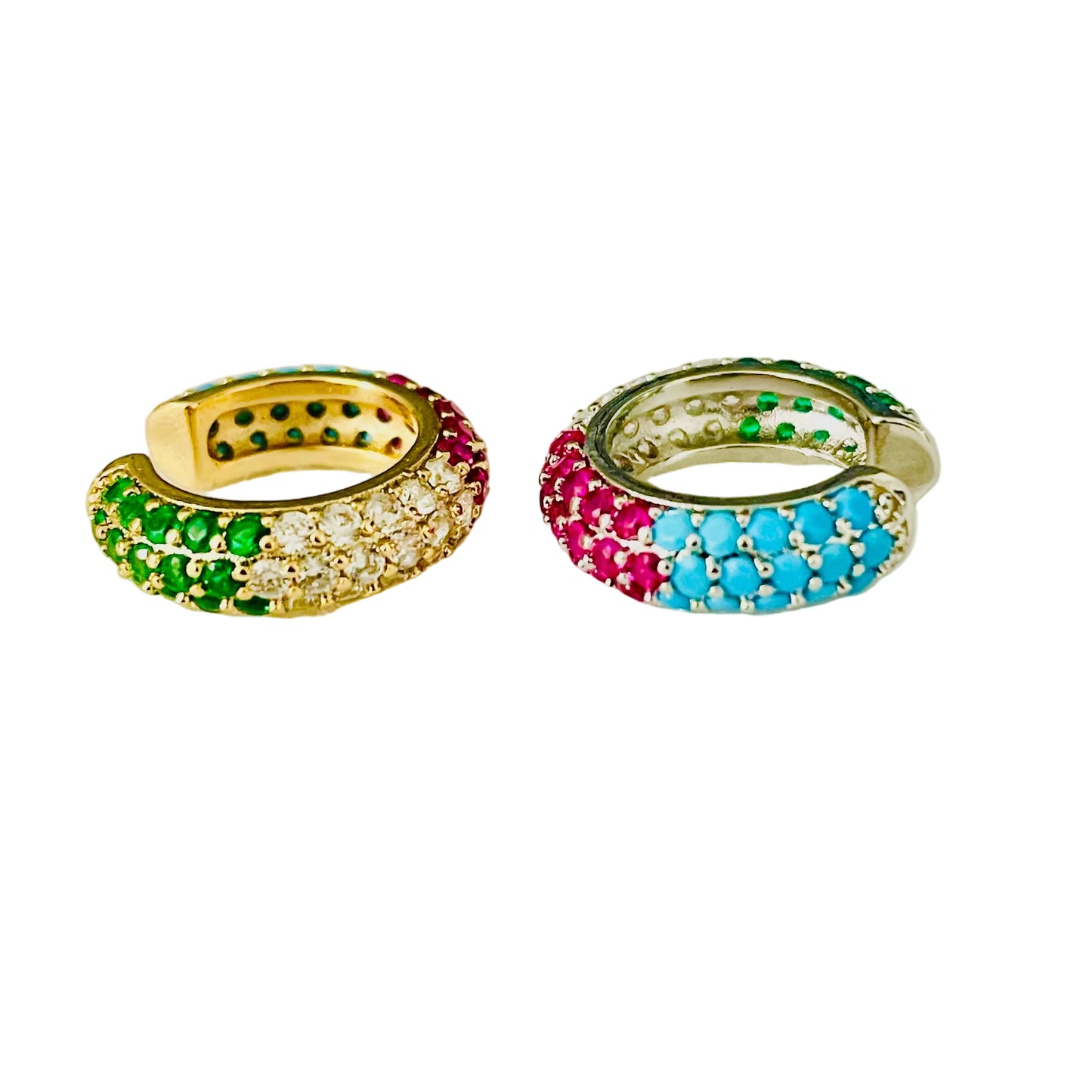 Pendientes Ear-cuff arcoíris