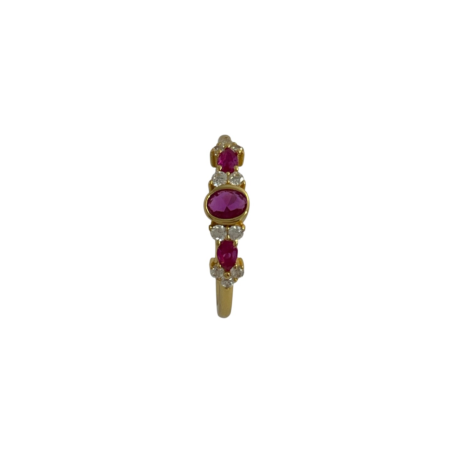 Anillo Rubí Plata de Ley 925 Baño en Oro 18K