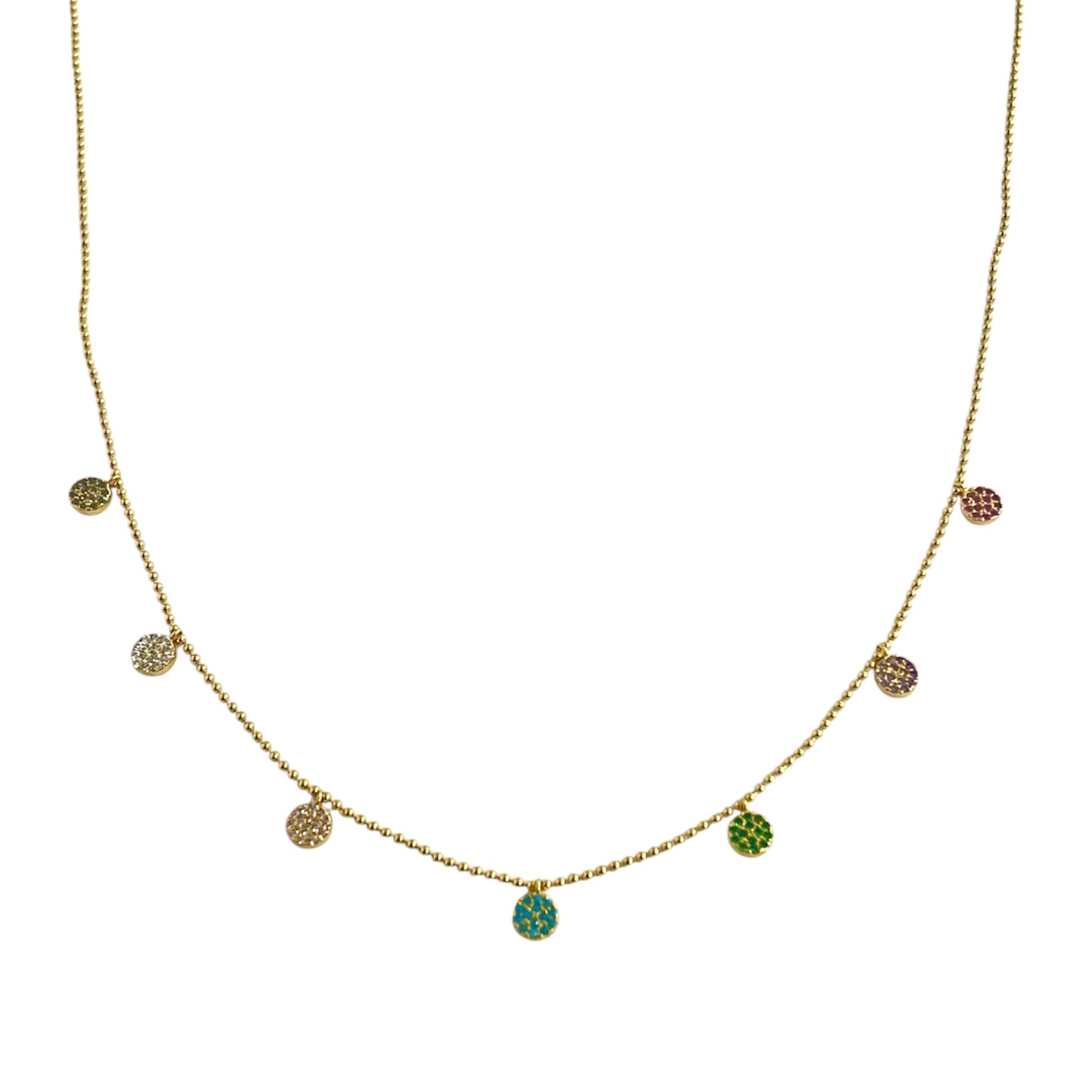 Collar arcoíris Plata de Ley 925 Baño en Oro
