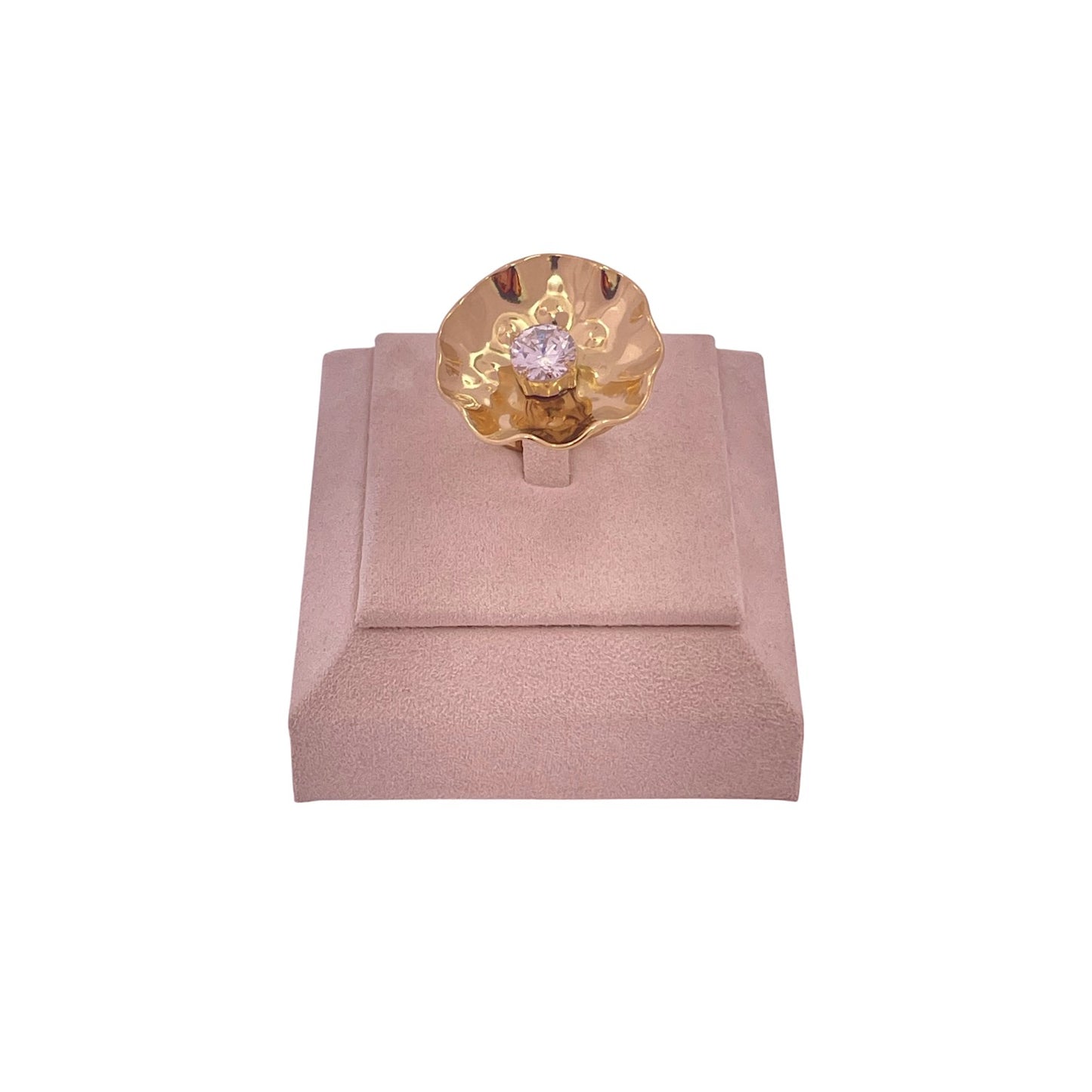 Anillo Halo Brillo Dorado