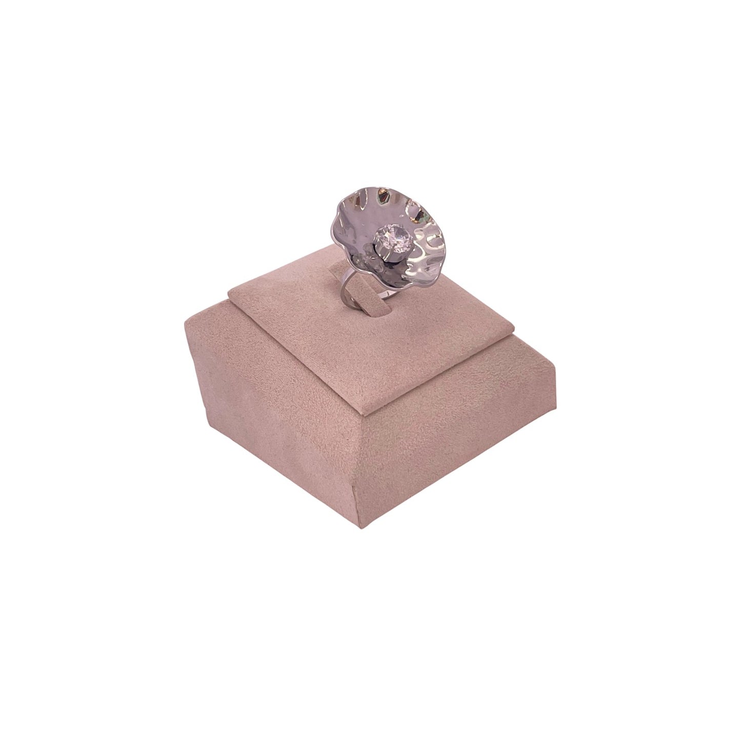 Anillo Halo Brillo Plateado
