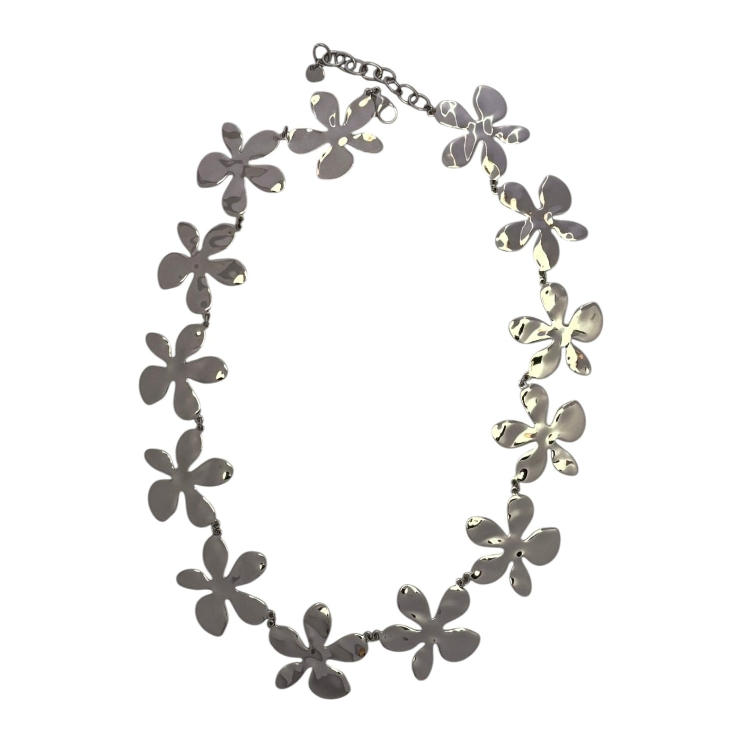 Collar Floral Plateado