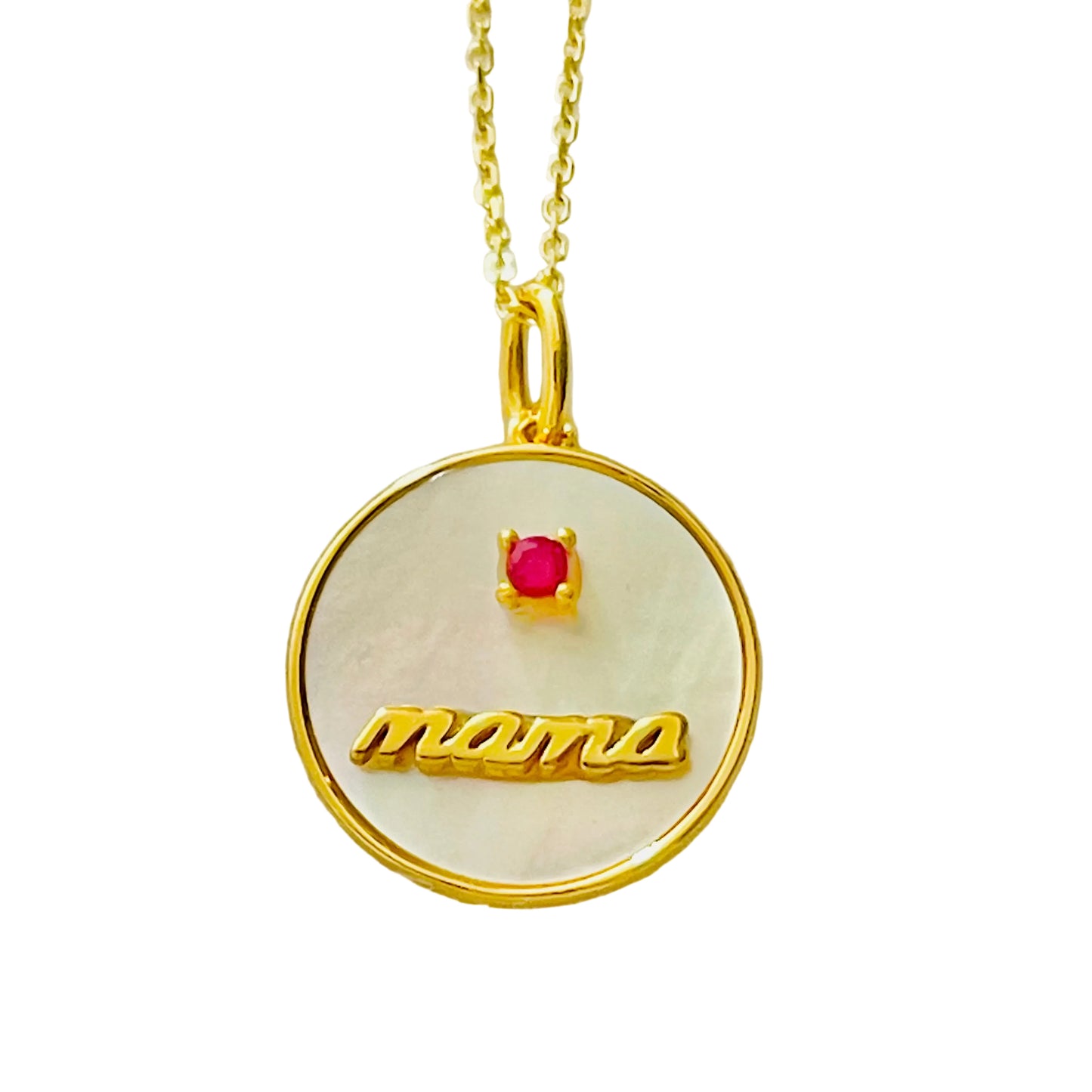 Collar MAMÁ planta 925 baño en oro