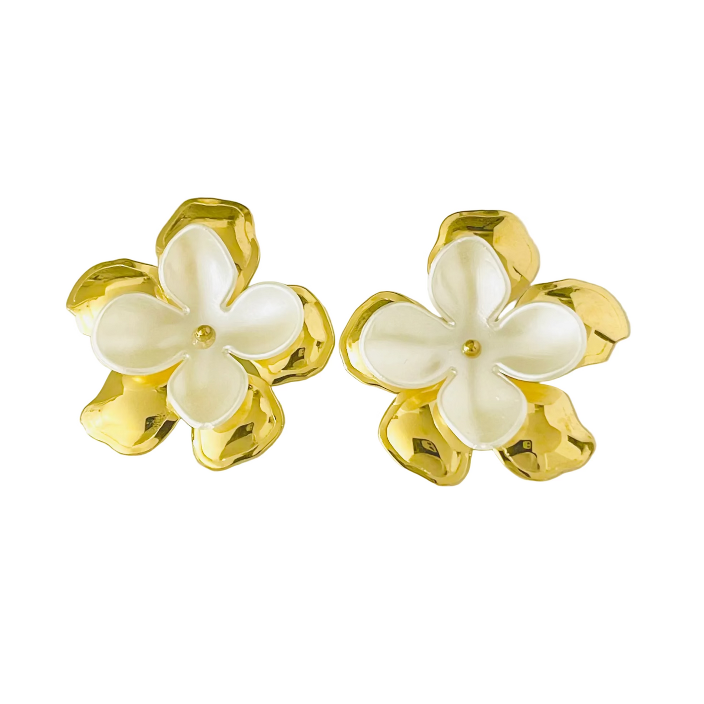 Pendientes flor y nácar
