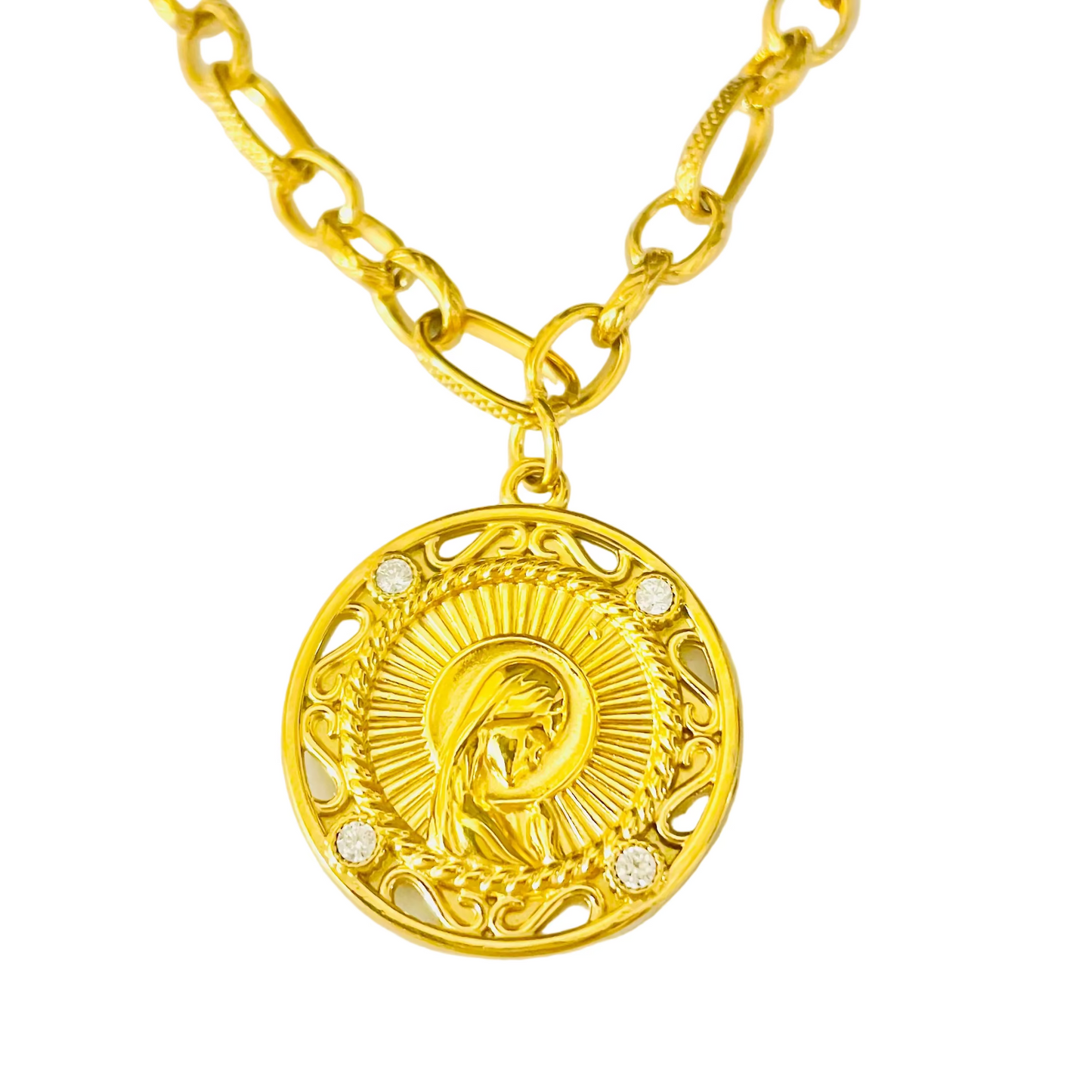 Collar de la virgen niña de acero inoxidable