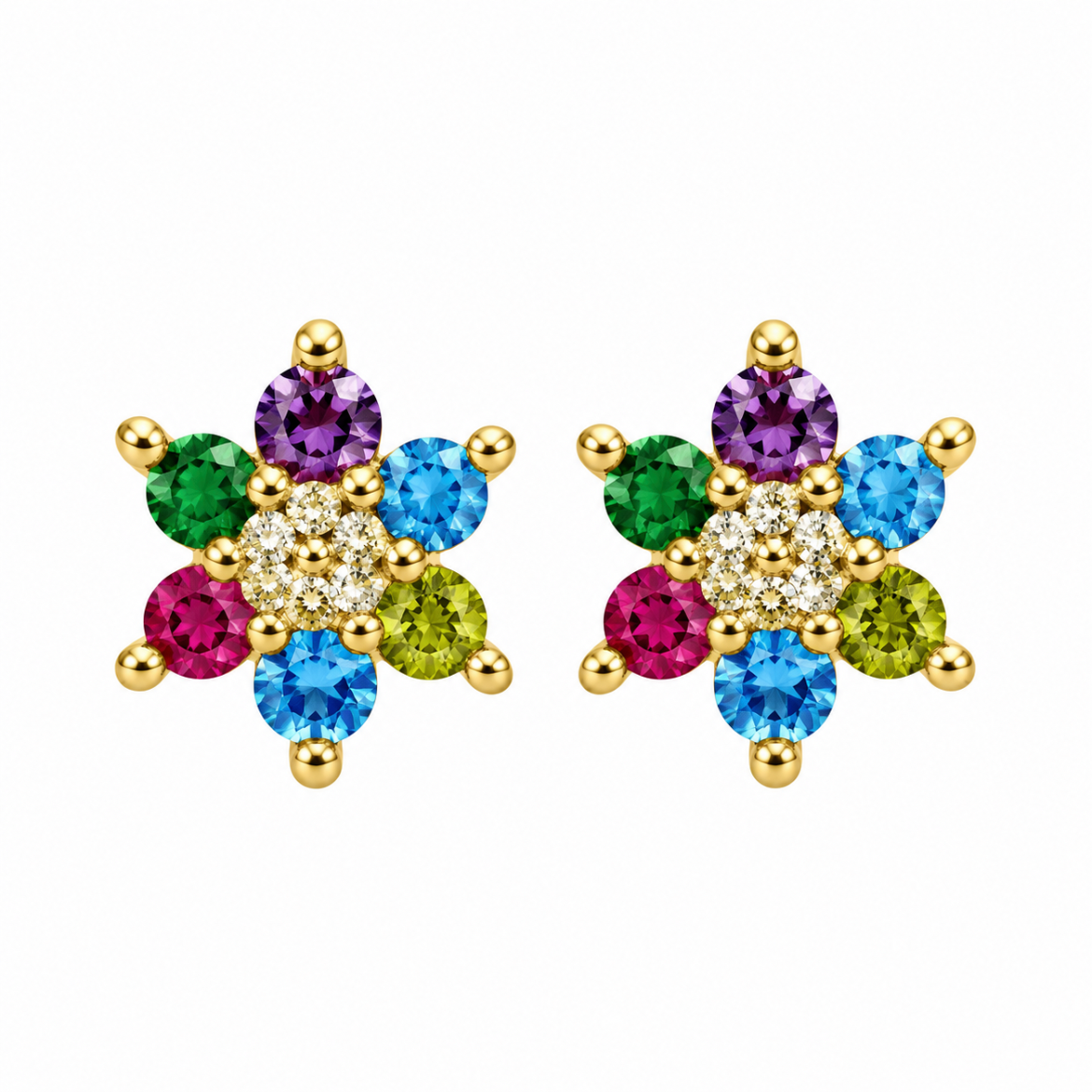 Pendientes Fiesta Floral Plata de Ley 925