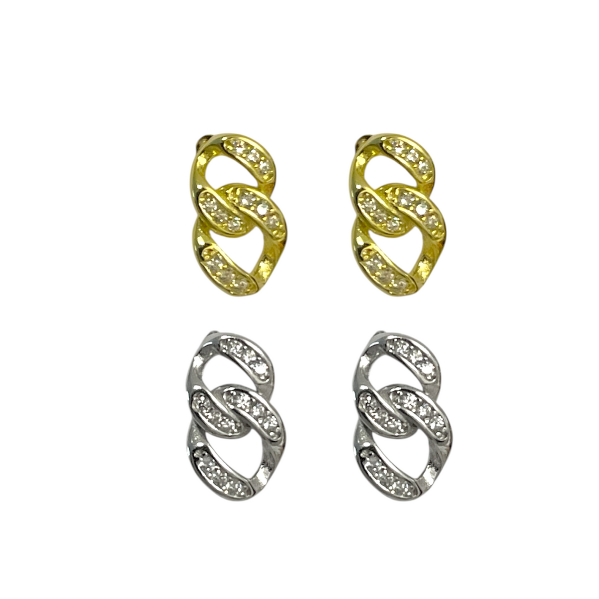 Pendientes Eslabones en Plata de Ley 925