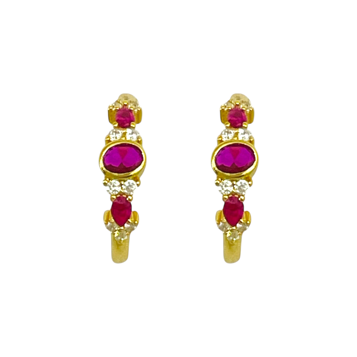 Colección Rubí Plata de Ley Baño en Oro 18K