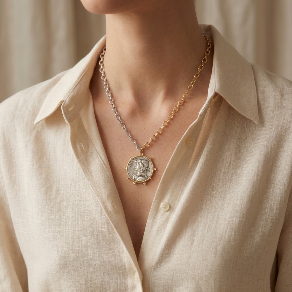 Collar moneda Romana