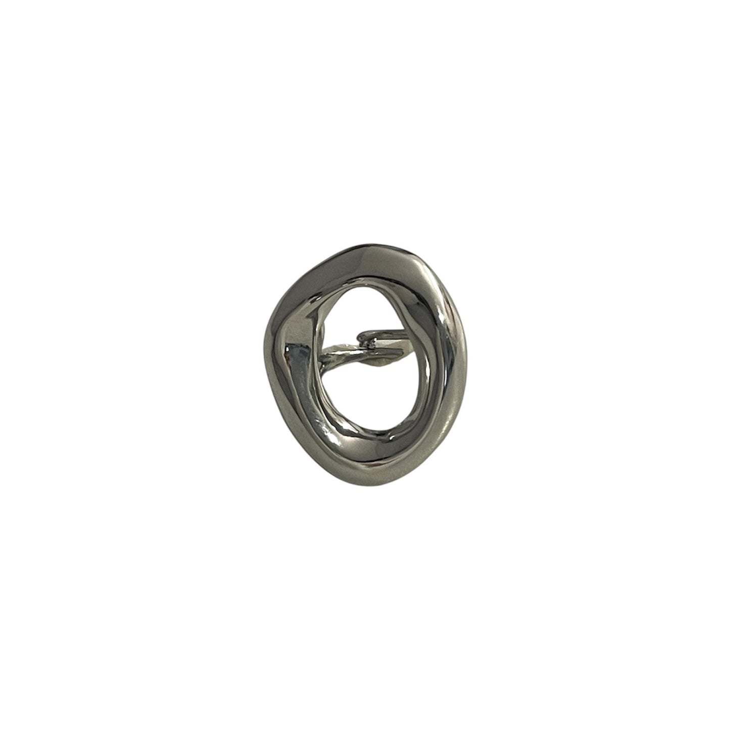 Anillo Abstracto Grande Plateado