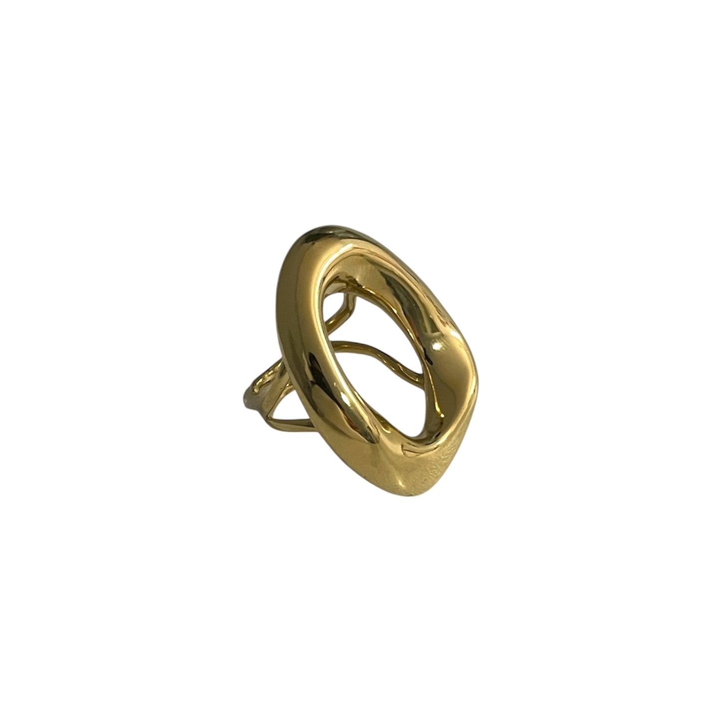 Anillo Abstracto Grande Dorado