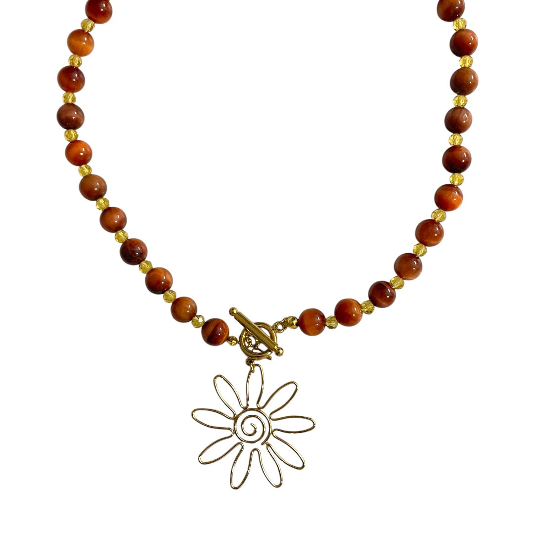 Collar brillo terracota