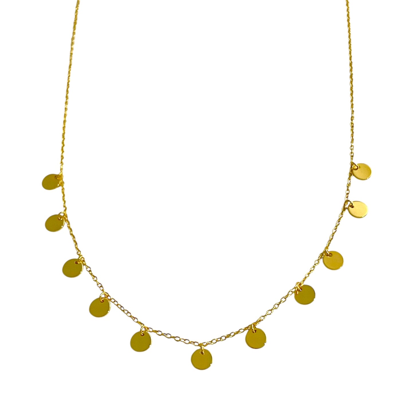 Collar plaquitas Plata de Ley 925 Baño Oro