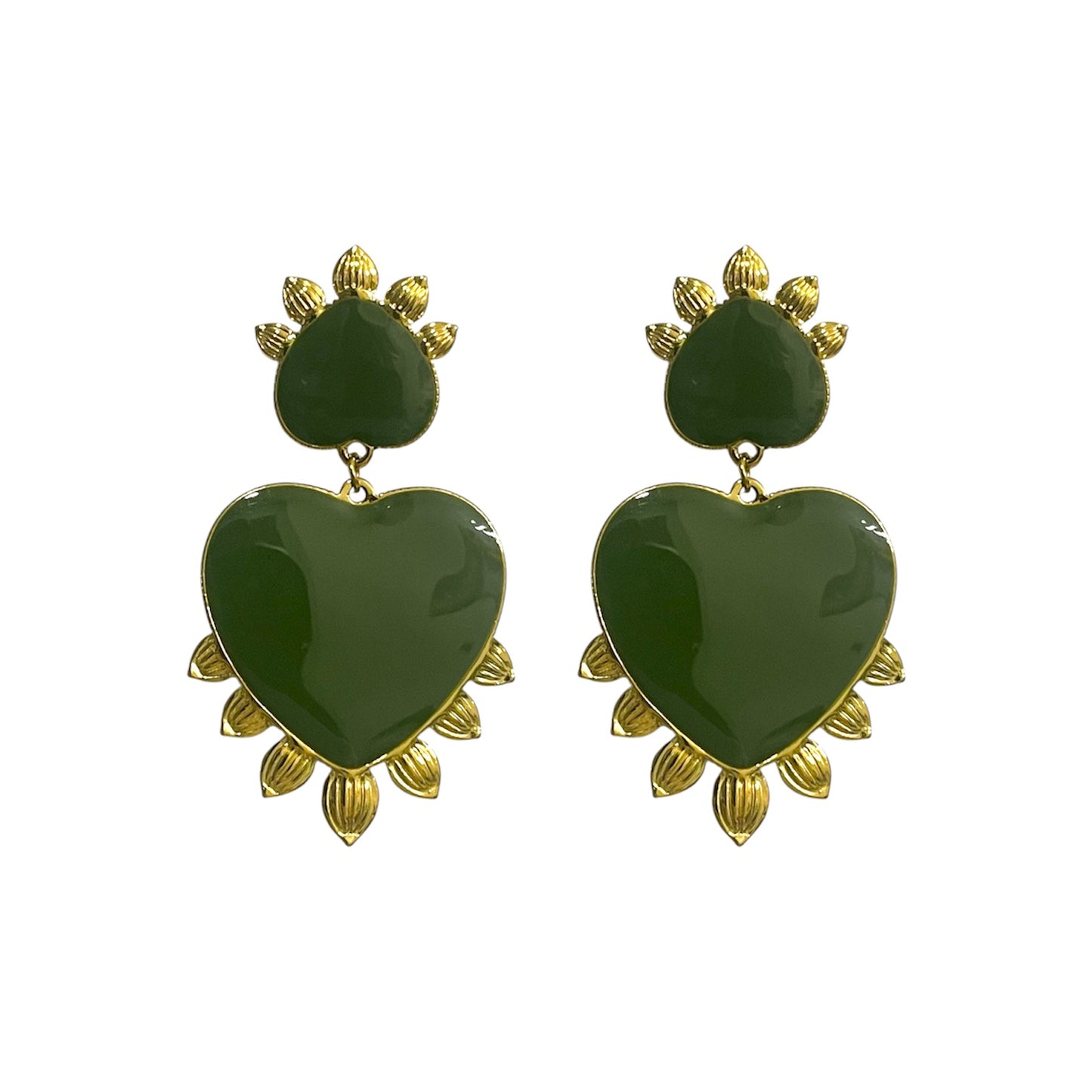 Pendientes Corazón Natura Verde