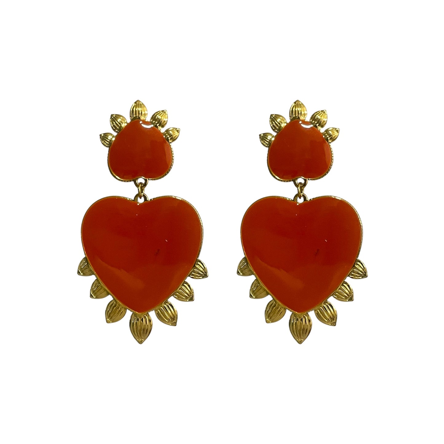 Pendientes Corazón Natura Teja