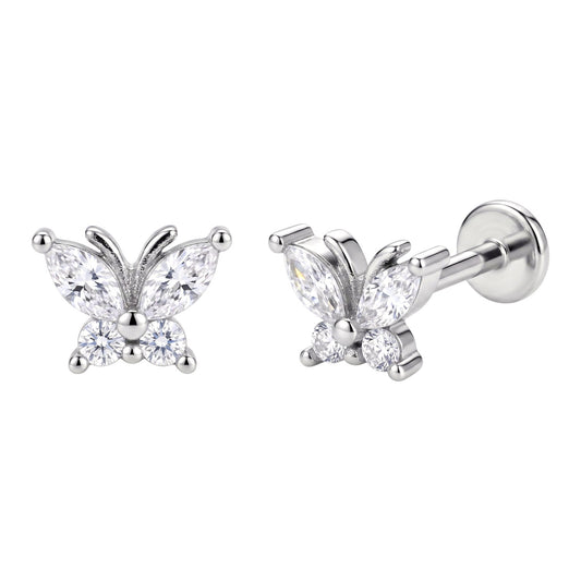 Piercing Mariposa Plata de Ley