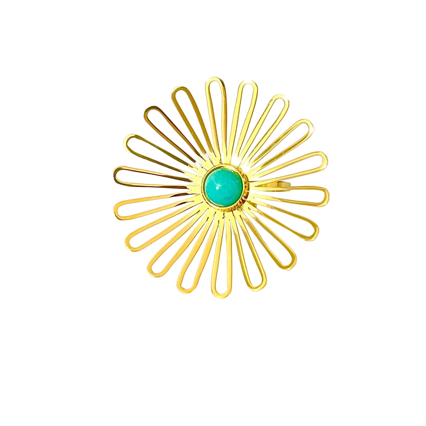 Anillo Floral Turquesa