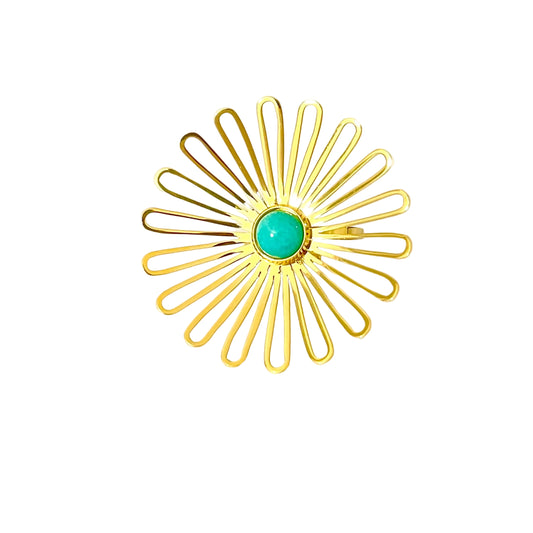 Anillo Floral Turquesa