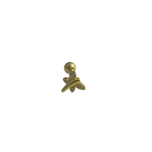 Piercing Libélula Plata de Ley 925 Baño en Oro