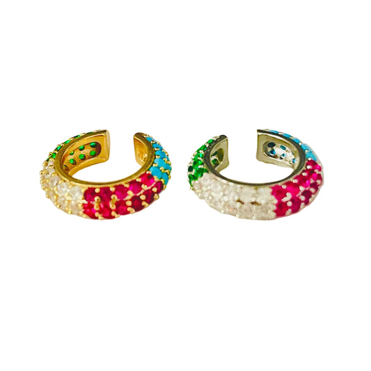 Pendientes Ear-cuff arcoíris