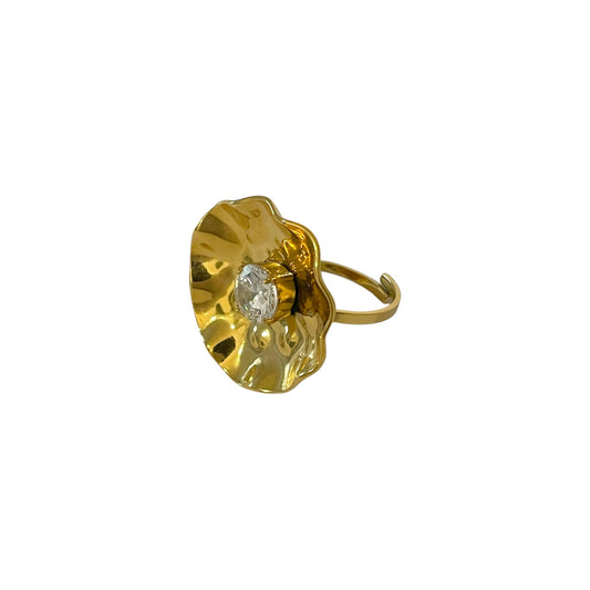 Anillo Halo Brillo Dorado