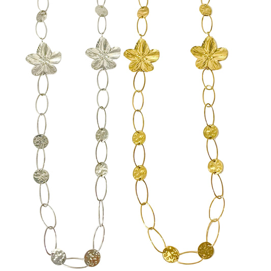 Collar largo flor