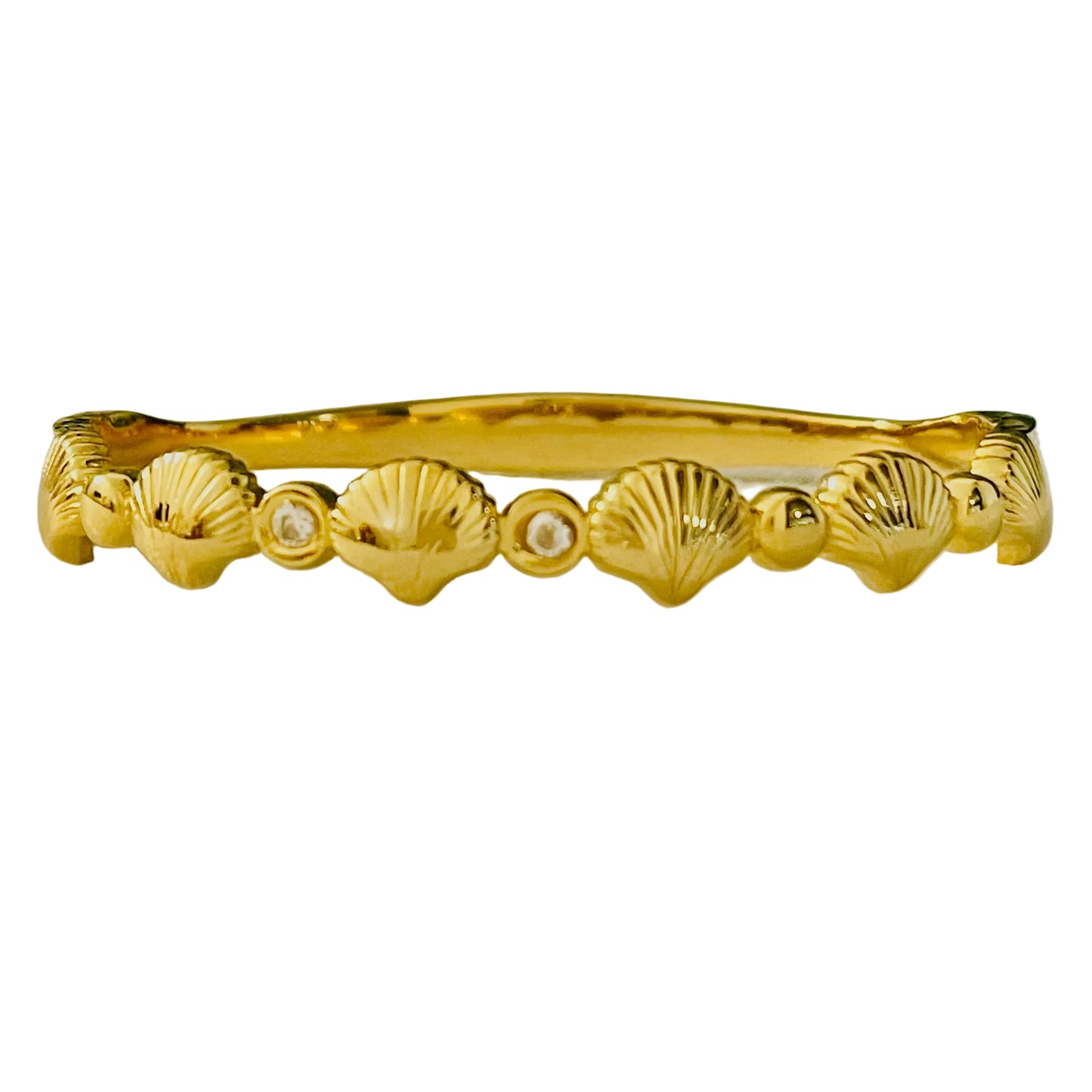 Pulseras conchas brillantes de acero inoxidable