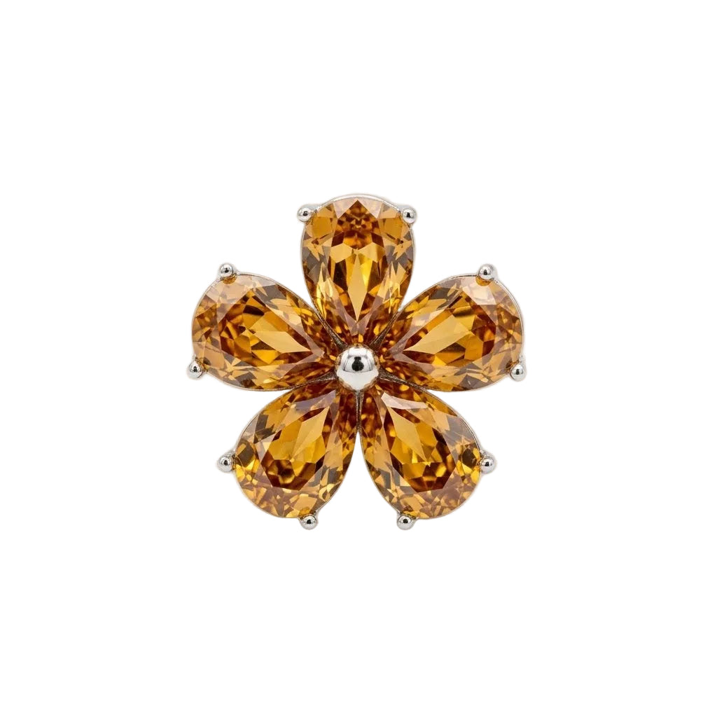 Anillo flor de otoño de acero 316