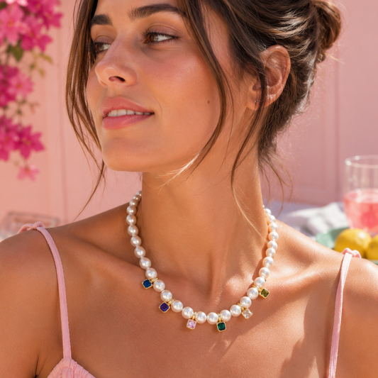 Collar Amélie , con perlas de nácar