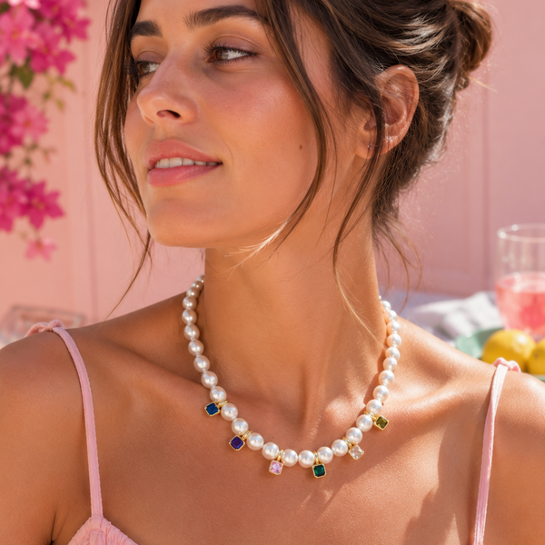 Collar Amélie , con perlas de nácar