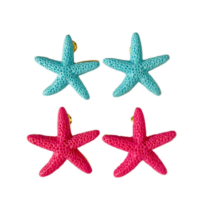 Pendientes estrella de mar de colores