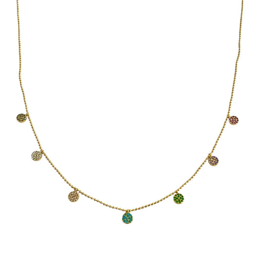 Collar arcoíris Plata de Ley 925 Baño en Oro