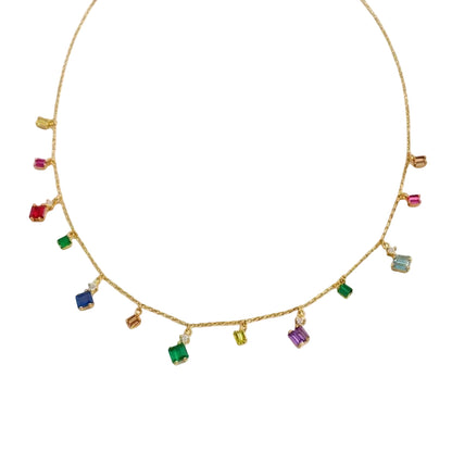 Collar Multicolor Plata de Ley 925 Baño en Oro 18K