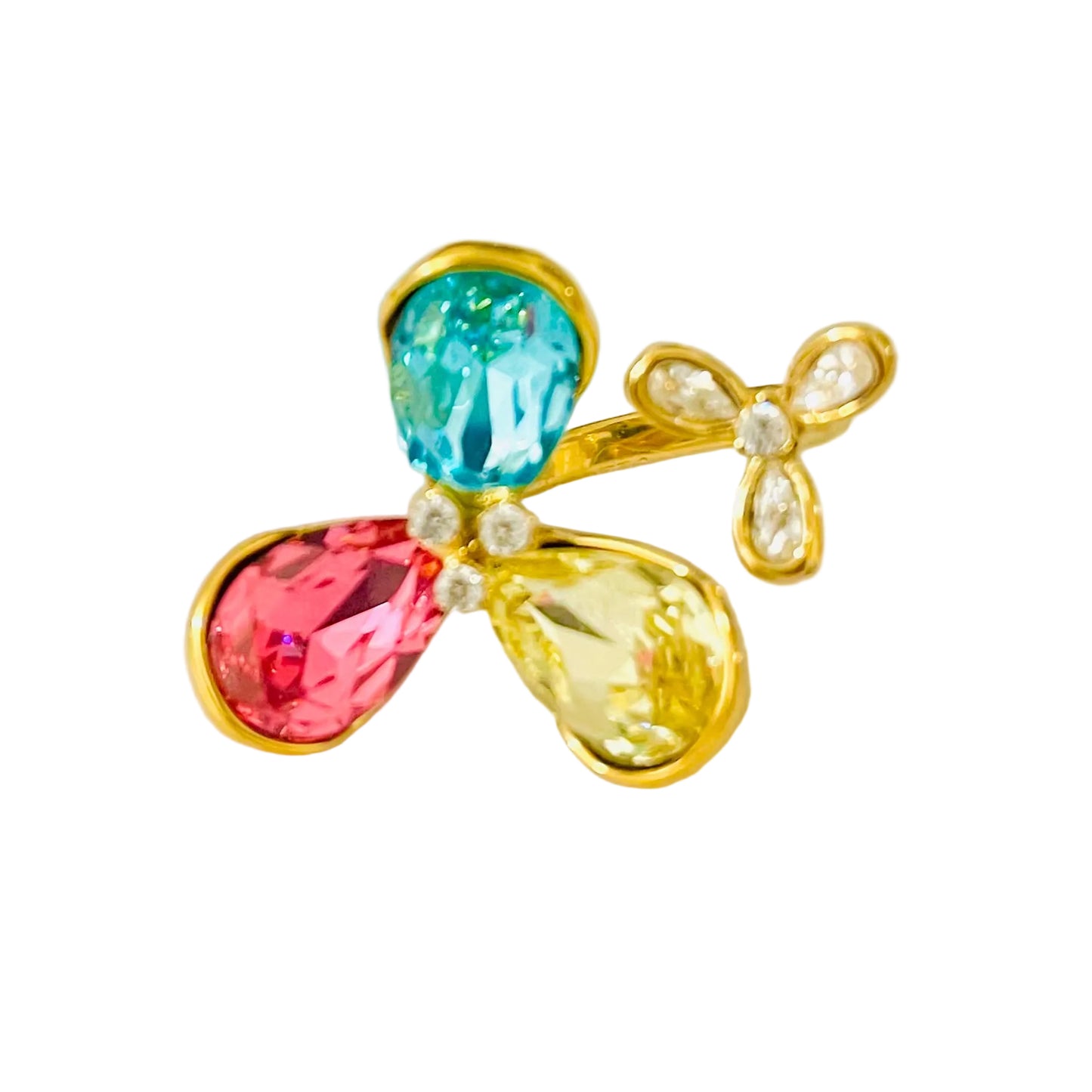 Anillos flor arcoíris