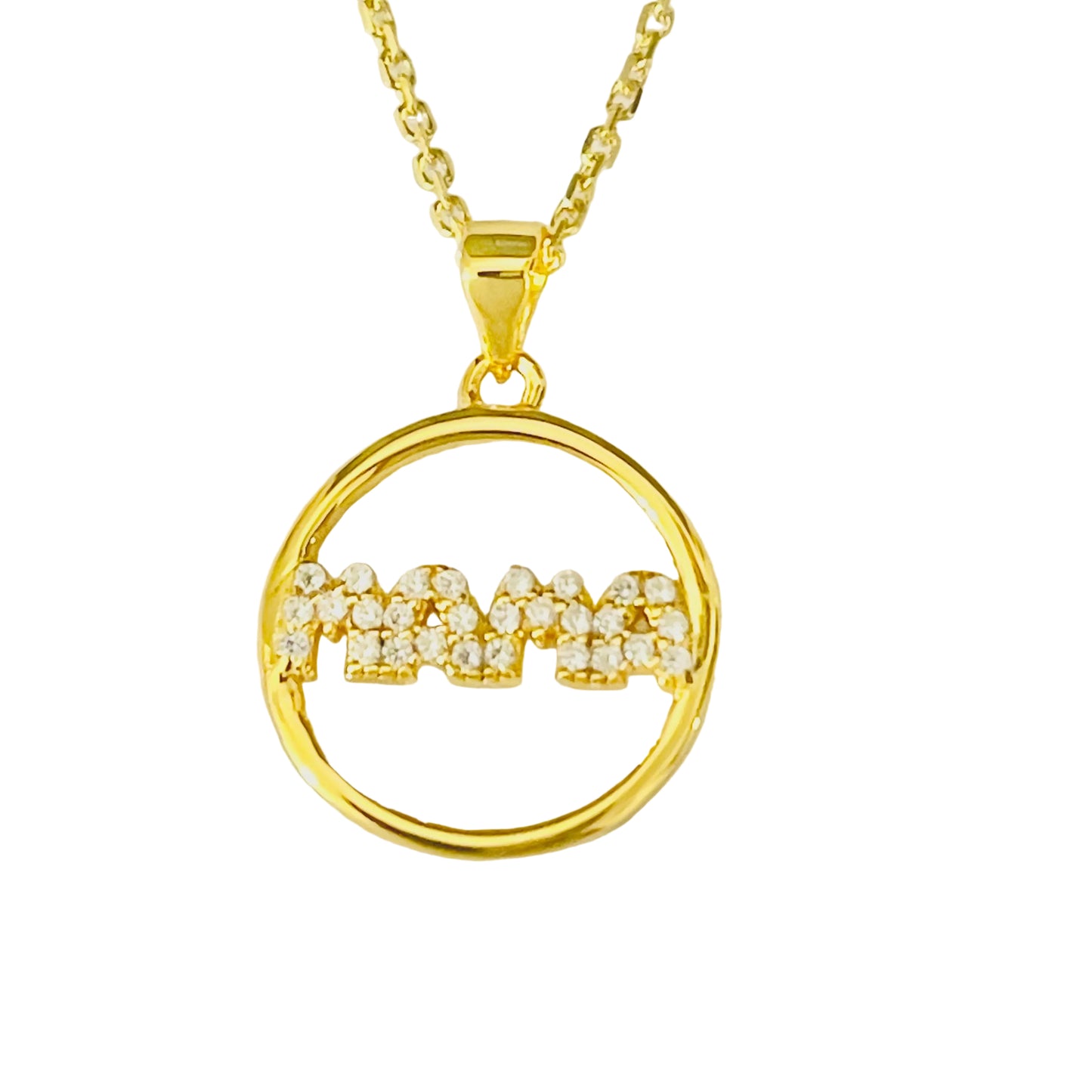Collar brillo de MAMÁ plata 925 con baño en oro