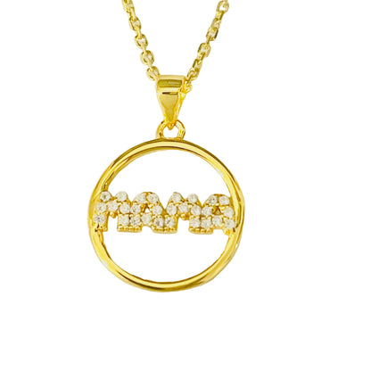 Collar brillo de MAMÁ plata 925 con baño en oro