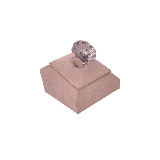 Anillo Halo Brillo Plateado