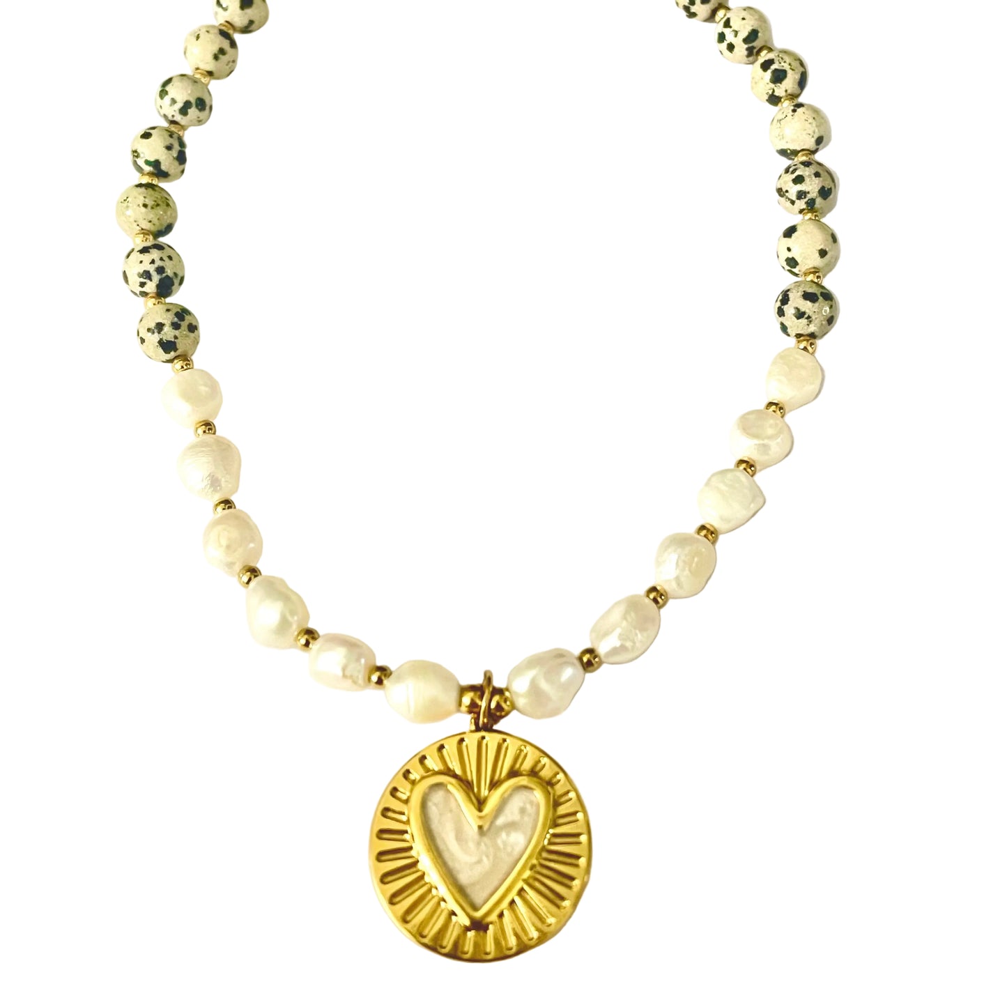 Collar corazón anacarado