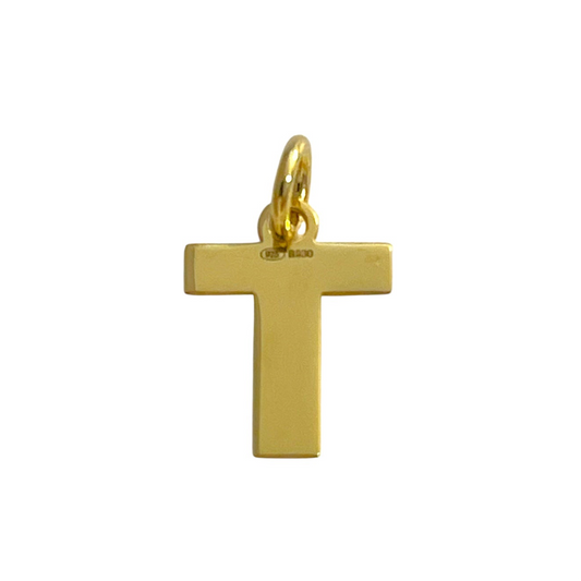 Colgante T Plata de Ley 925 Baño en Oro
