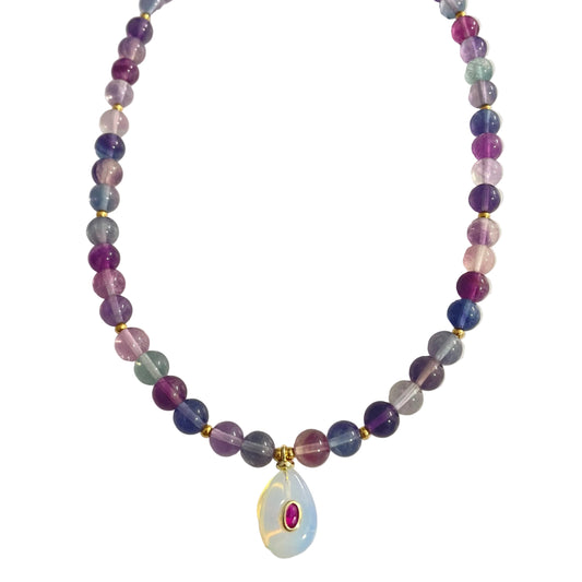 Collar Fluorita piedra natural