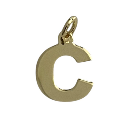 Colgante C Plata de Ley 925 Baño en Oro