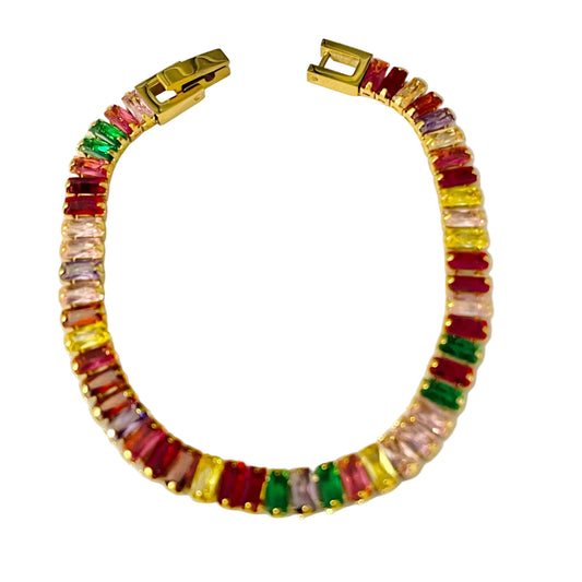 Pulsera Tenis baguette multicolor