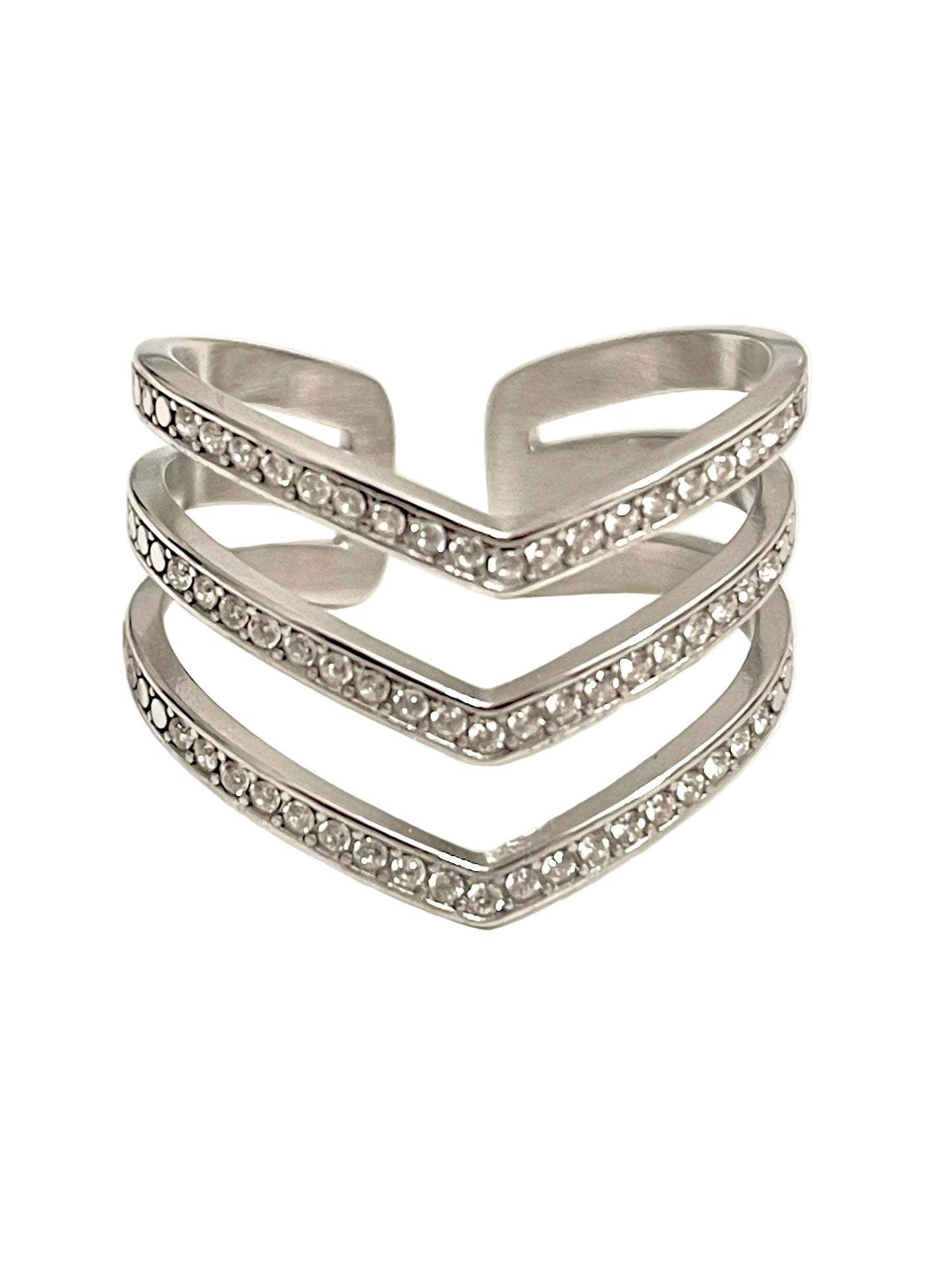 Anillo triple brillo