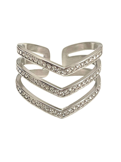 Anillo triple brillo