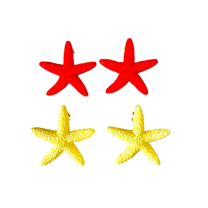 Pendientes estrella de mar de colores