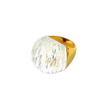 Anillo cristal  facetado  brillante