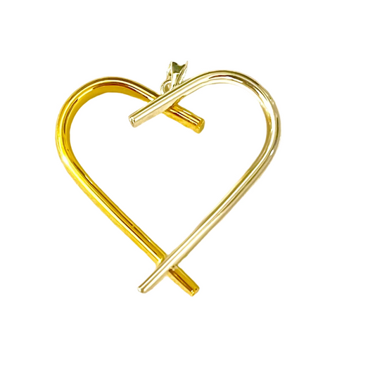 Colgante corazón bicolor plata 925 y baño de oro