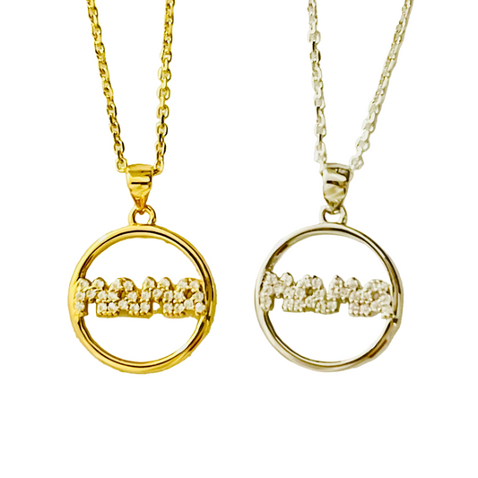 Collar brillo de MAMÁ plata 925 con baño en oro